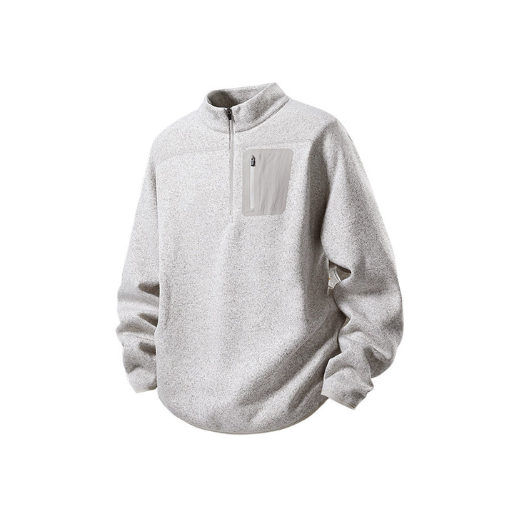 Herren Halbzip-Fleecepullover mit Brustreißverschlusstasche und Stehkragen Echo Archiv