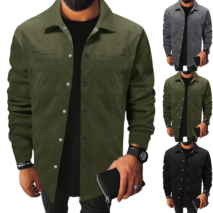 Herren Kordjacke mit praktischen Taschen und Knopfdetail Echoarchiv
