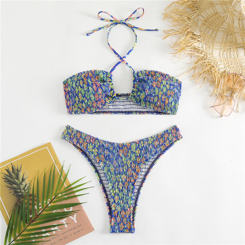 Damen Bikini-Set mit fröhlichem Wickeldesign und elastischem Bund Echo Archiv