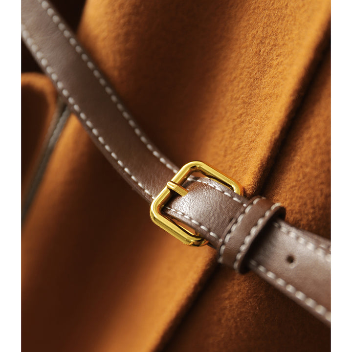 Damen Lässiger und eleganter Wollmantel mit Gürtel Echoarchiv
