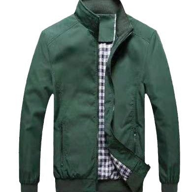 Herren Leichter Harrington-Blouson mit Stehkragen und kariertem Innenfutter Echoarchiv