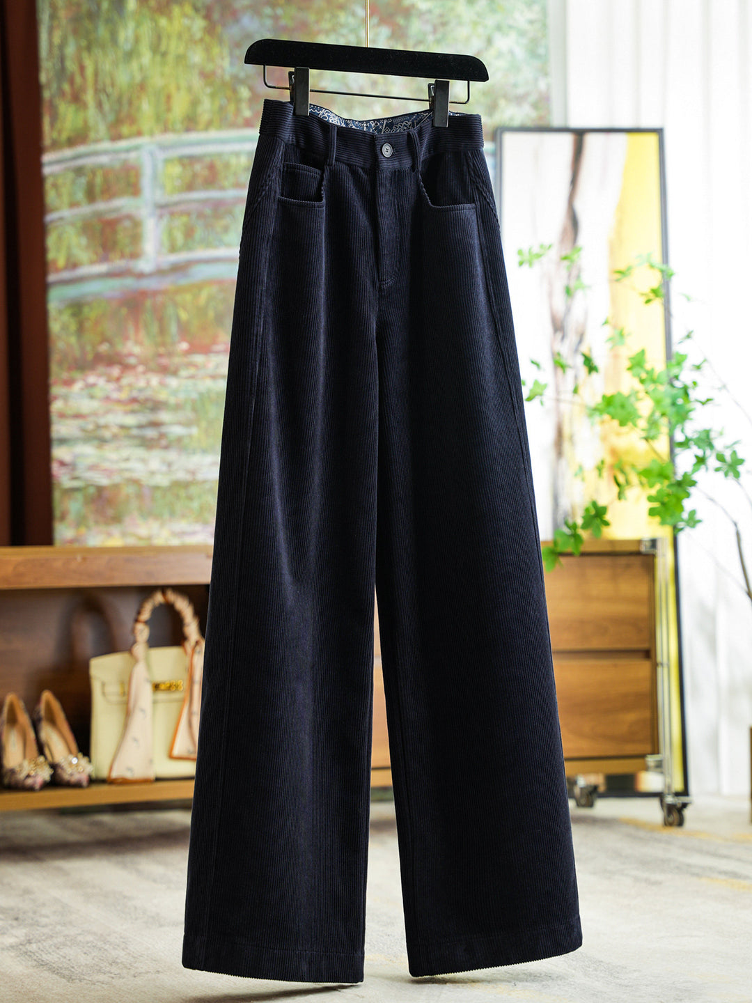 Damen Modische weit geschnittene Cordhose Echoarchiv