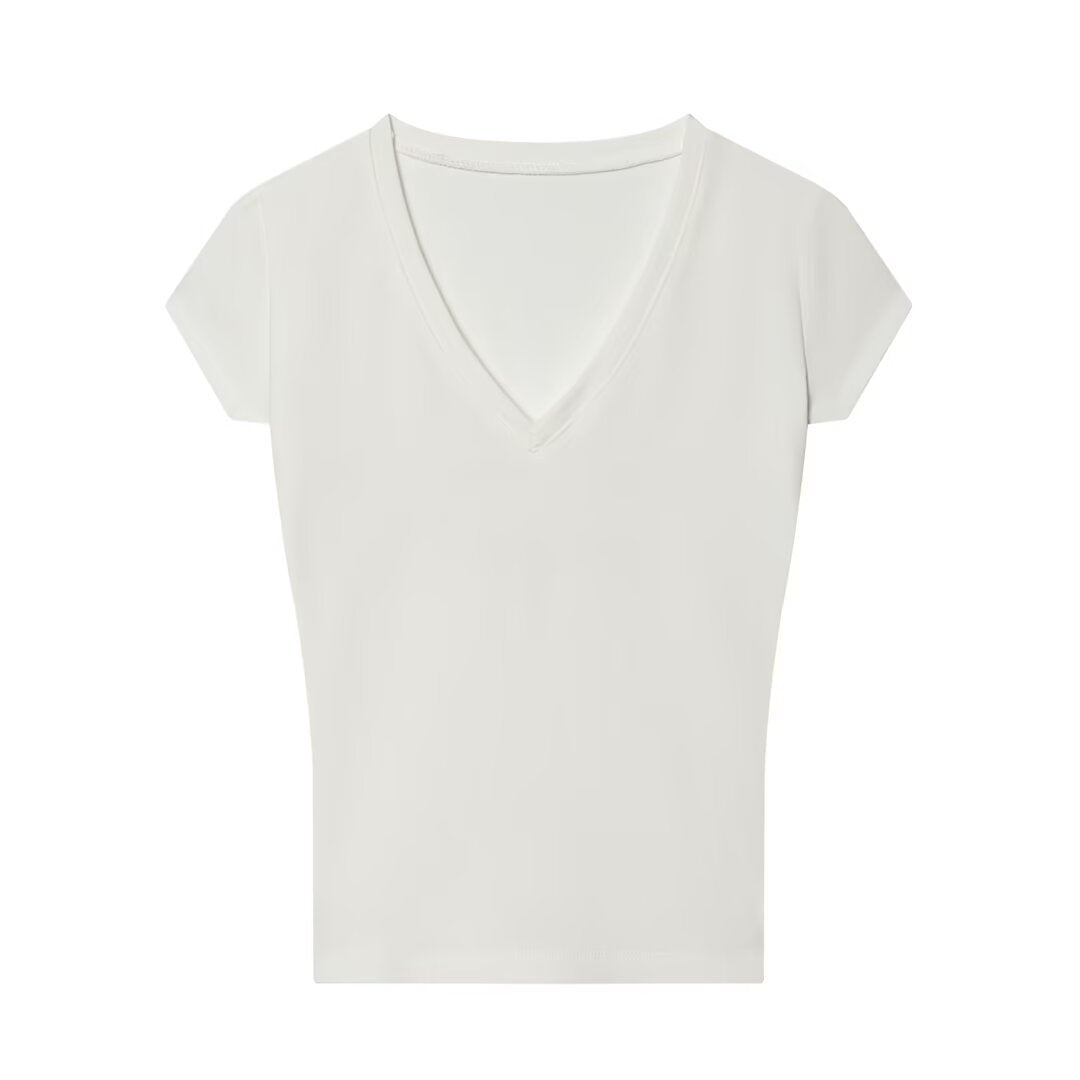 Damen V-Ausschnitt T-Shirt aus hochwertiger Baumwolle Echo Archiv