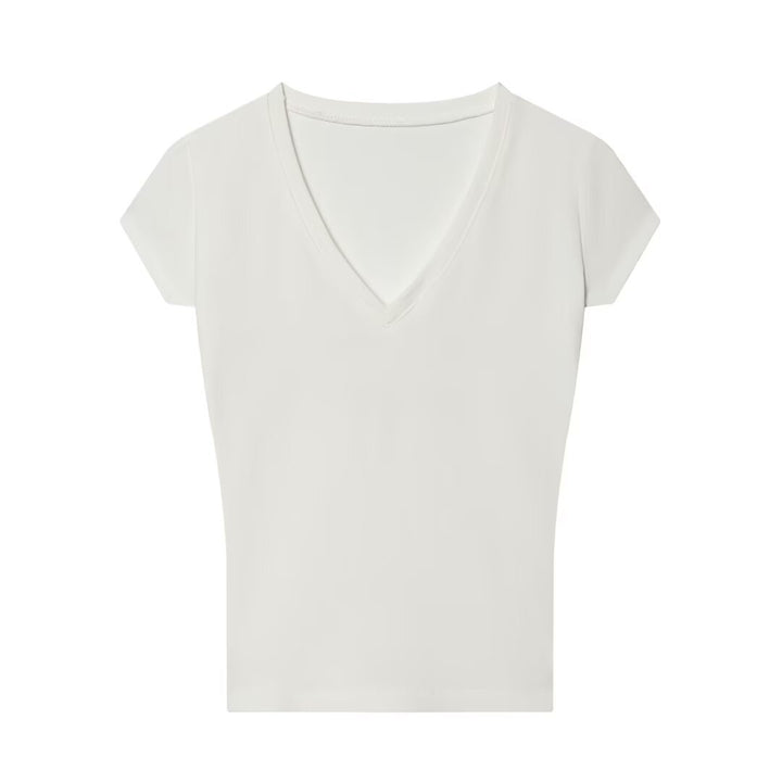 Damen V-Ausschnitt T-Shirt aus hochwertiger Baumwolle Echo Archiv