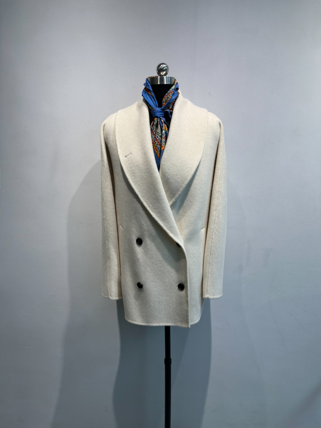 Damen Doppelreiher Strukturierter Wollmischung Jacke Echoarchiv