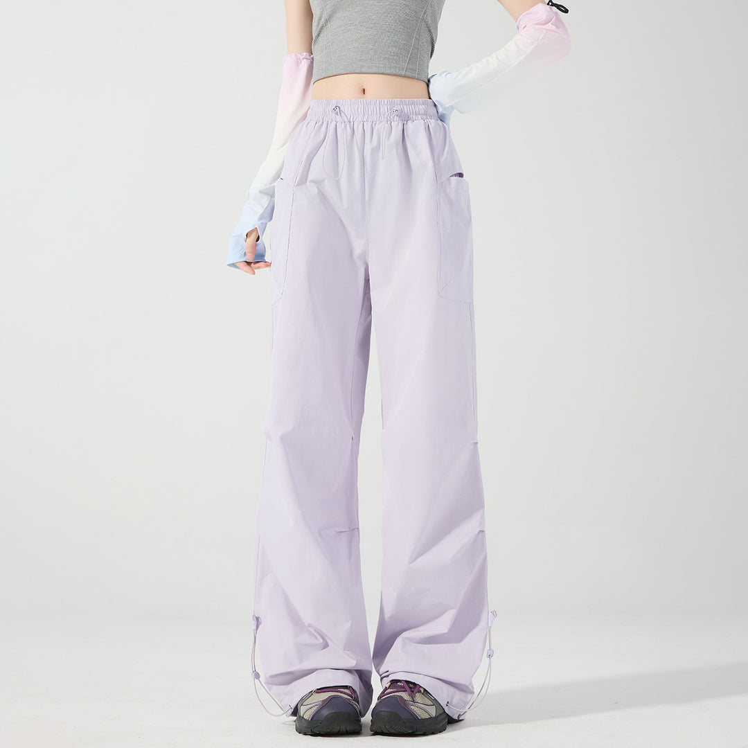 Damen Weite technische Cargo-Hose mit Kordelzugbund, verstellbarem Saum und Multifunktions-Taschen Echo Archiv