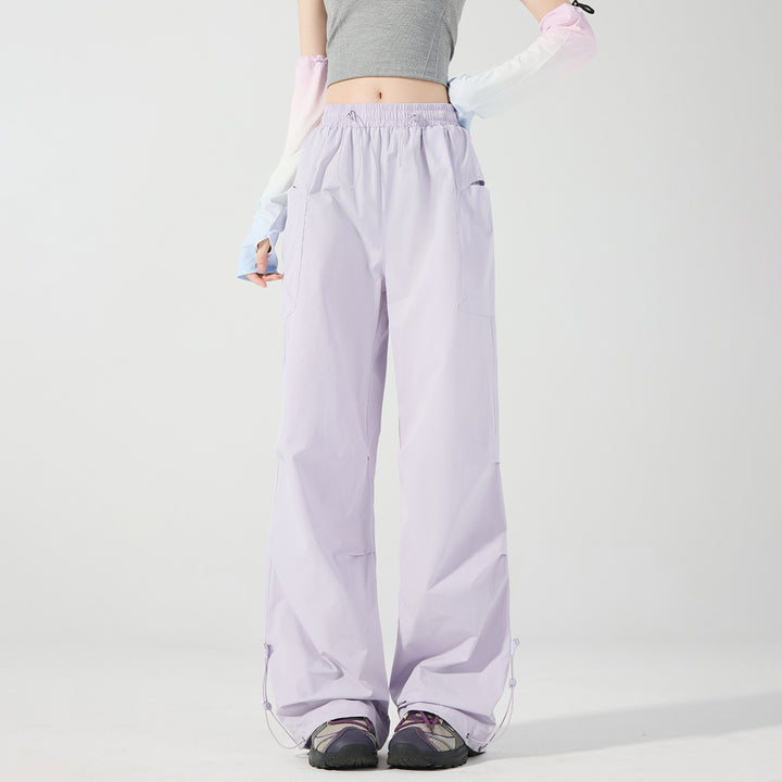 Damen Weite technische Cargo-Hose mit Kordelzugbund, verstellbarem Saum und Multifunktions-Taschen Echo Archiv