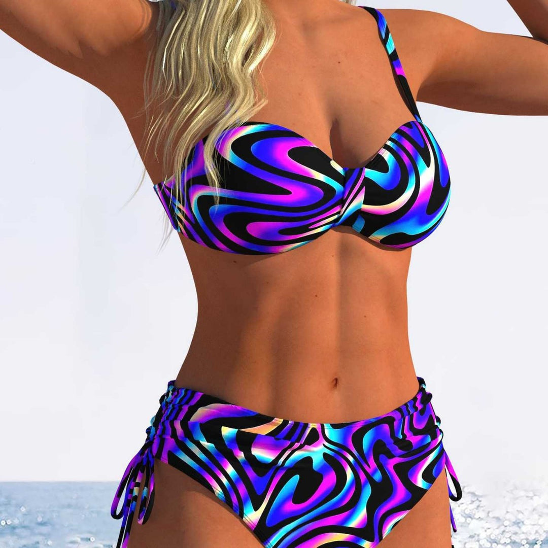 Damen Bikini-Set mit raffiniertem Knoten-Design und hoch taillierter Hose Echo Archiv