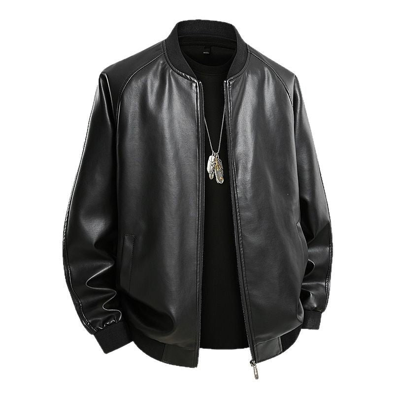 Herren Modische Leder Bomberjacke Echo Archiv