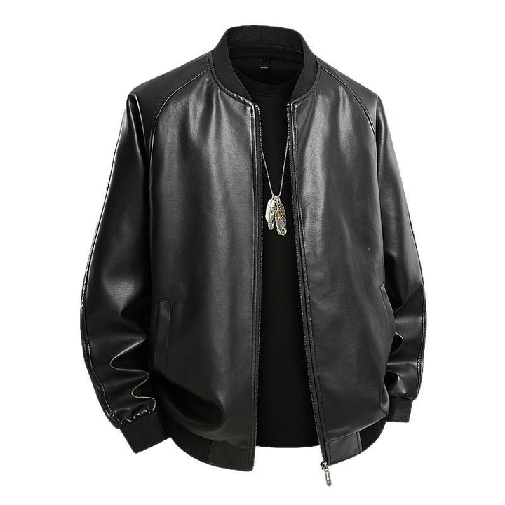 Herren Modische Leder Bomberjacke Echo Archiv