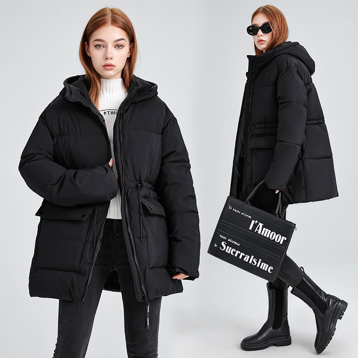 Damen Wattierter Parka mit Kapuze, Tunnelzug und Pattentaschen Echo Archiv