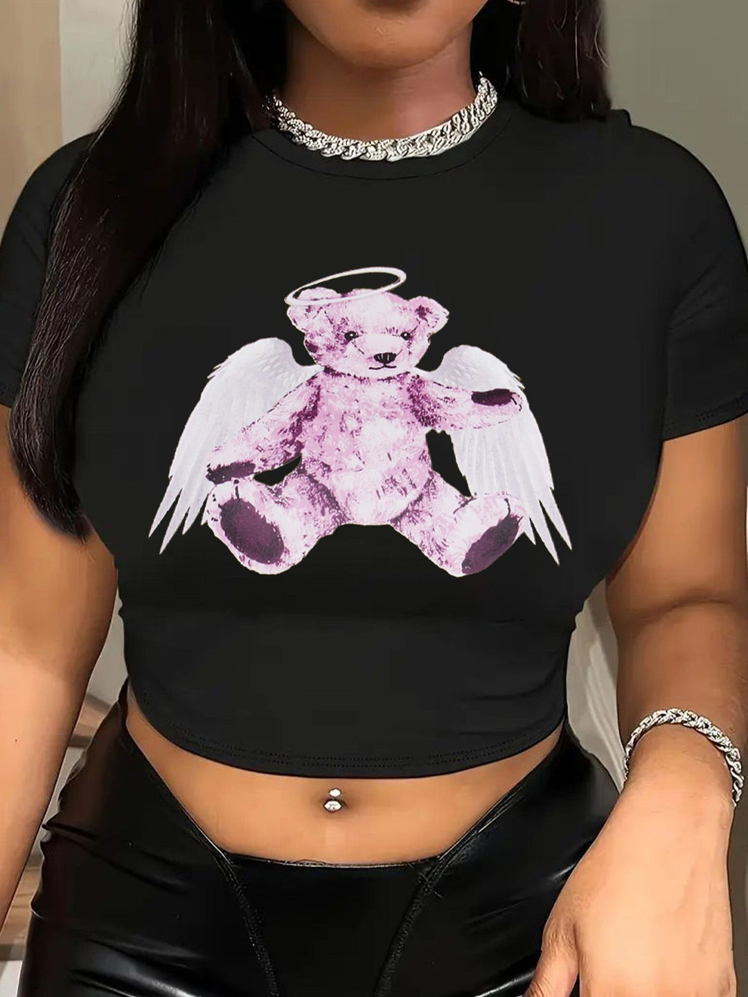 Damen Crop-T-Shirt mit auffälligem Statement-Print Echo Archiv 1777452337