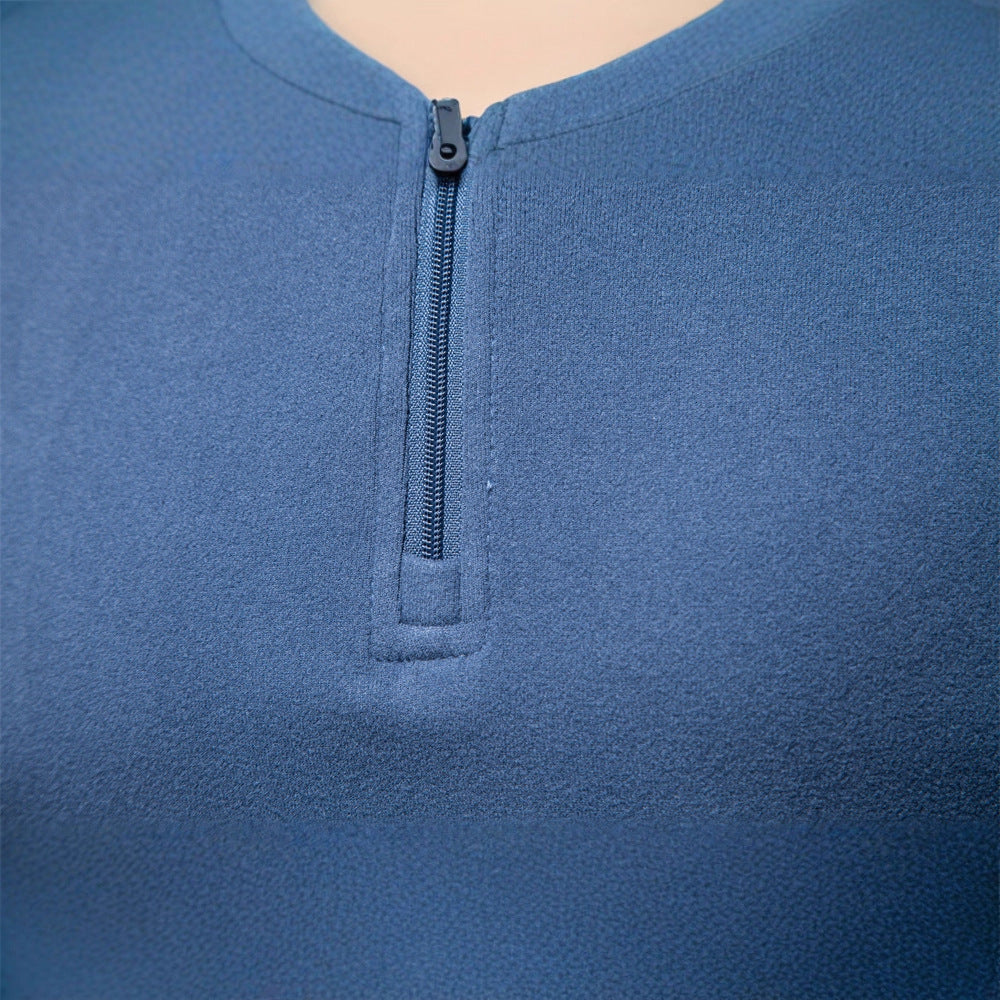 Herren funktionaler Sweatshirt mit hohem Kragen und kurzem Reißverschluss Echoarchiv