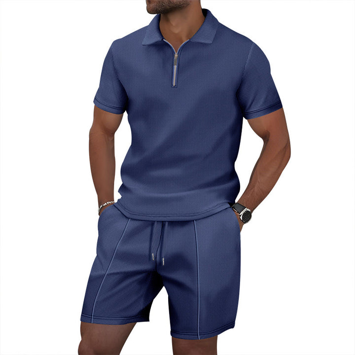 Herren lässiges Sportoutfit mit Stehkragen und elastischem Bund Echoarchiv