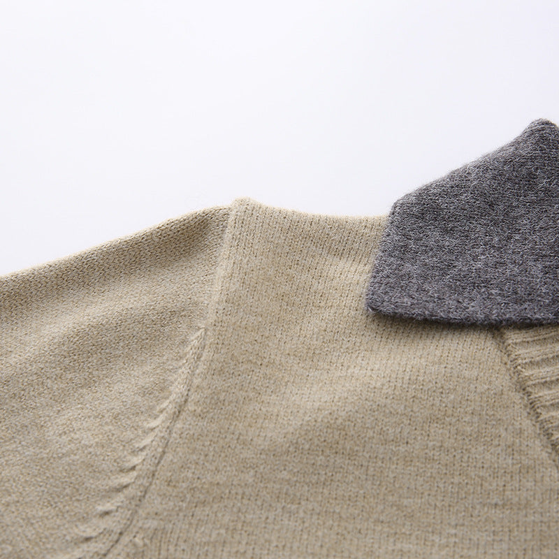 Herren Klassischer Grobstrickpullover mit V-Ausschnitt – Norvane