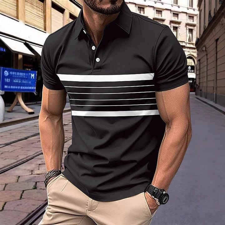 Herren Poloshirt mit modischen Streifen und bequemen Stoff Echoarchiv