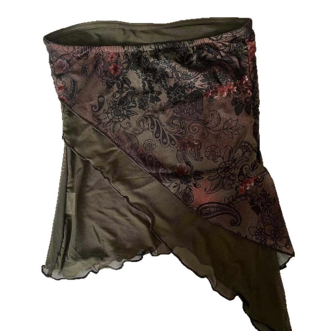 Damen Raffiniertes Oberteil mit floralem Design und asymmetrischem Schnitt Echo Archiv