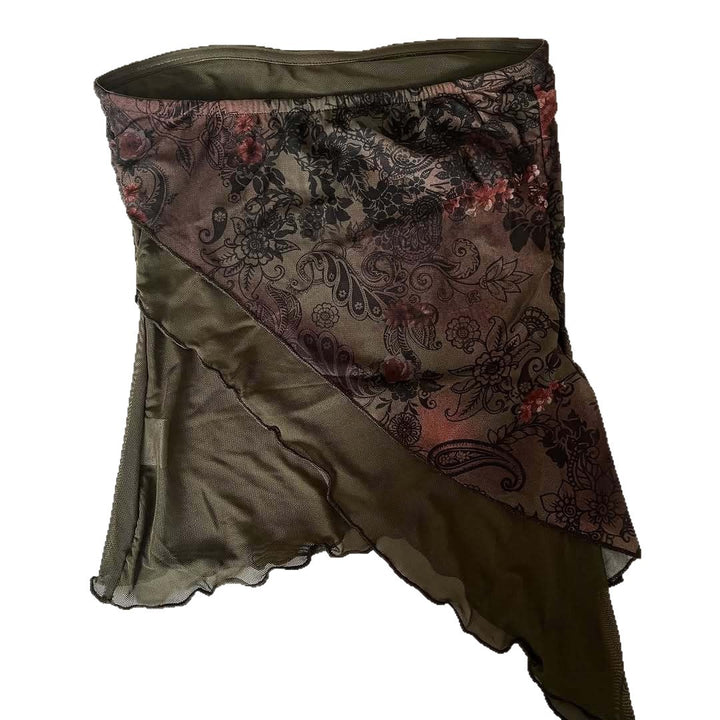 Damen Raffiniertes Oberteil mit floralem Design und asymmetrischem Schnitt Echo Archiv