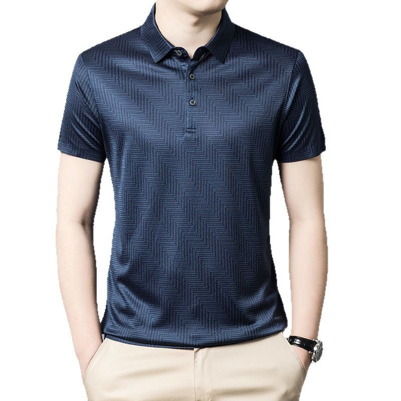 Herren Polohemd mit eleganter Struktur Echoarchiv