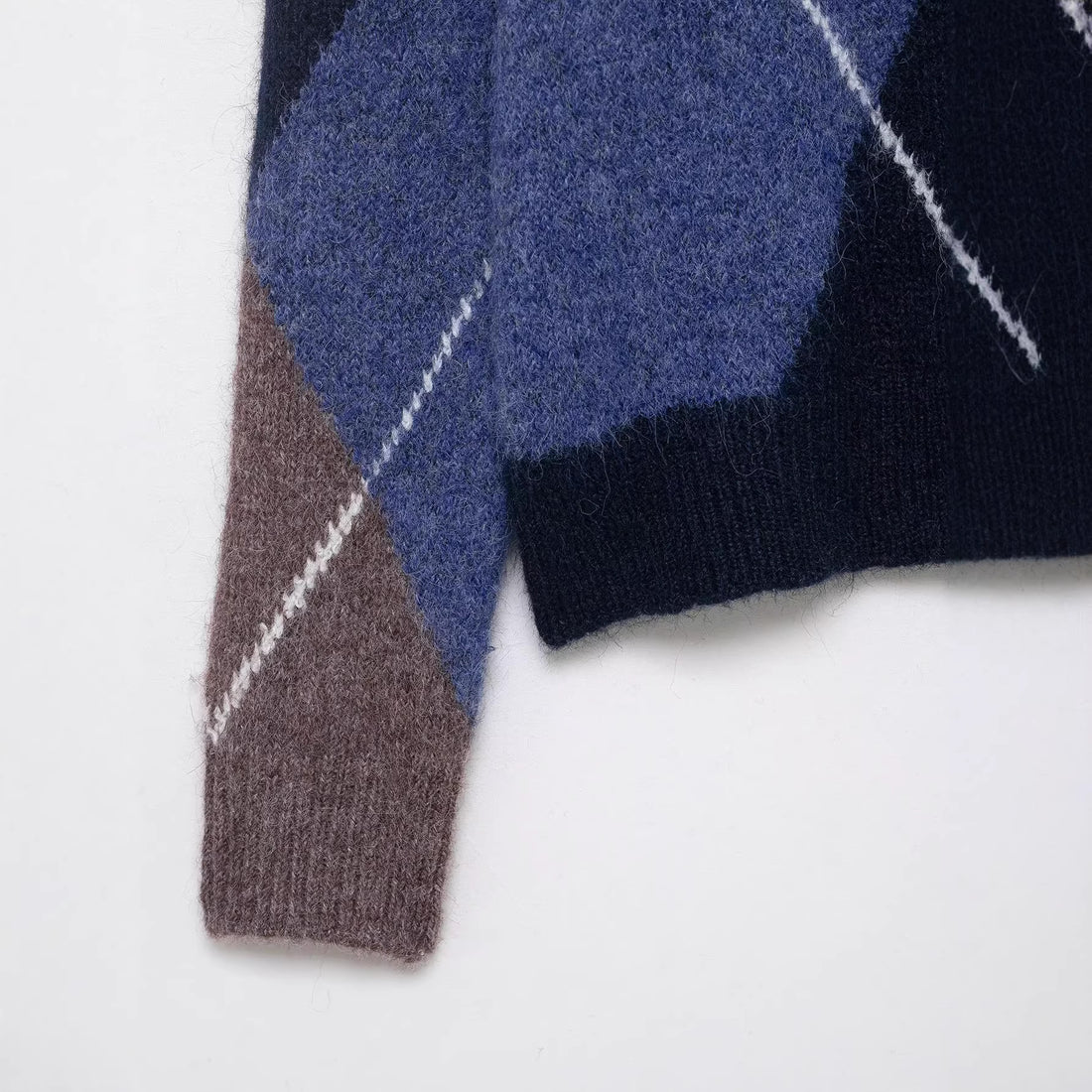Damen Oversized Rautenstrickpullover mit Mohaireffekt Echoarchiv