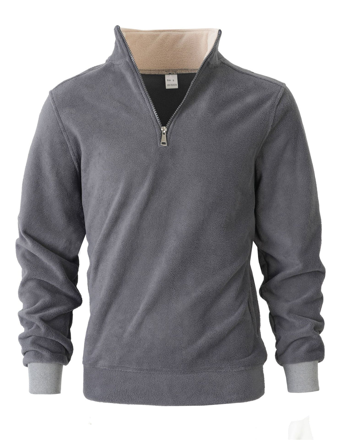 Herren Fleece Pullover mit halbem Reißverschluss und elastischen Bündchen Echoarchiv