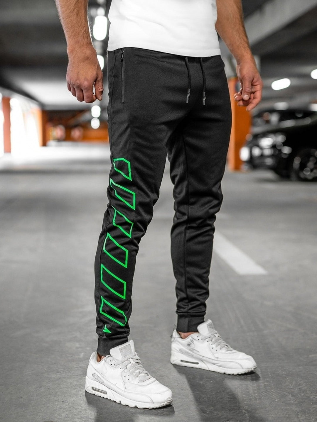 Herren Sportliche Slim-Fit Jogginghose mit seitlichem Reißverschluss Echoarchiv