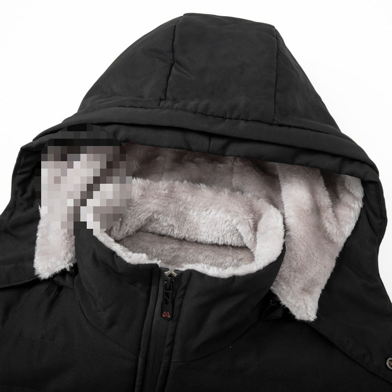 Herren Wattierte Kapuzenjacke mit Teddyfutter, winddichter Außenhülle & Reißverschlusstaschen Echoarchiv
