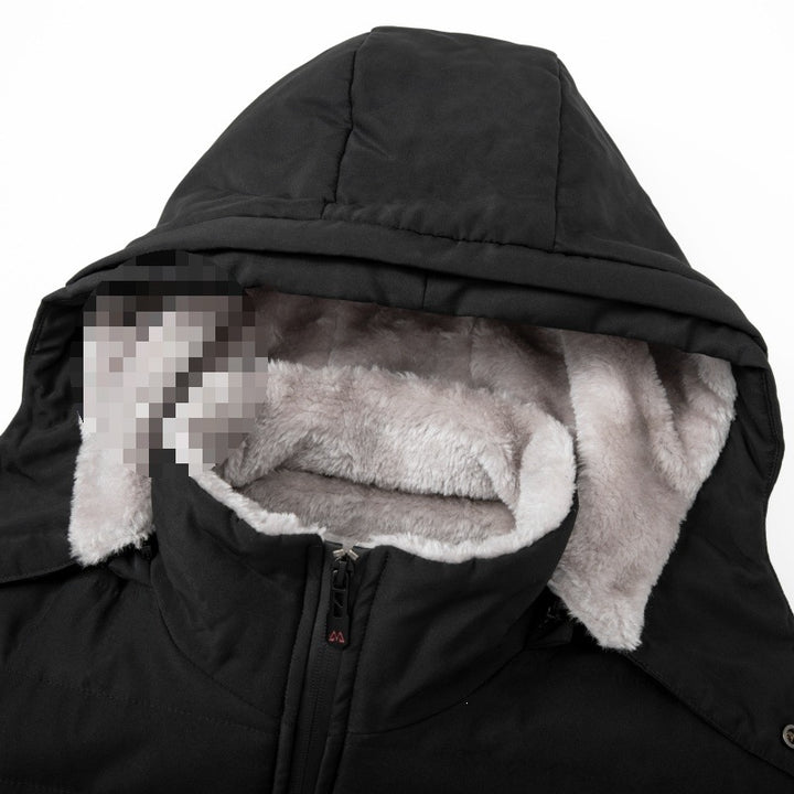 Herren Wattierte Kapuzenjacke mit Teddyfutter, winddichter Außenhülle & Reißverschlusstaschen Echoarchiv