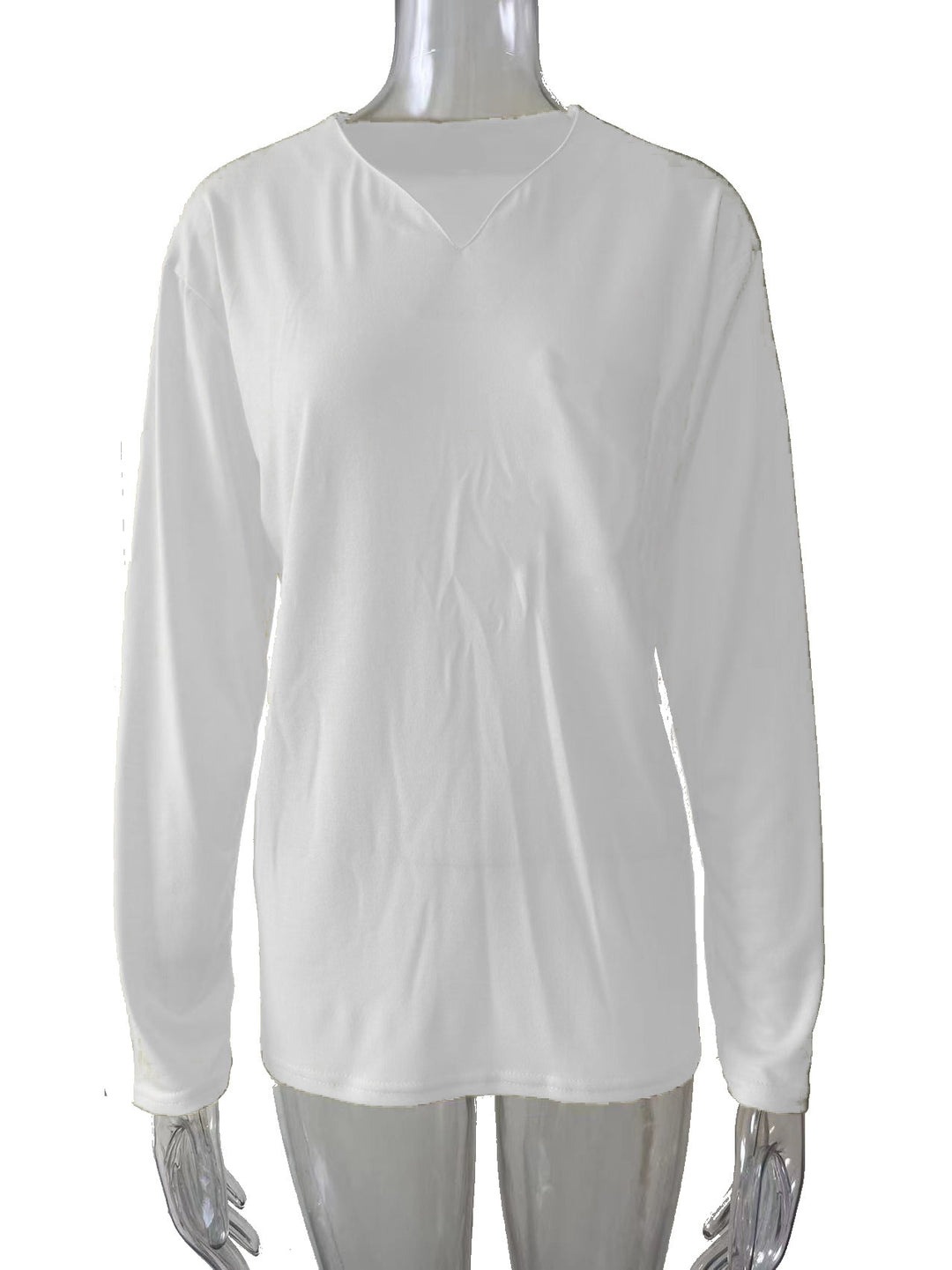 Damen nan legeres Langarmshirt mit V-Notch-Ausschnitt, Brusttasche und lockerer Oversize-Passform Echo Archiv
