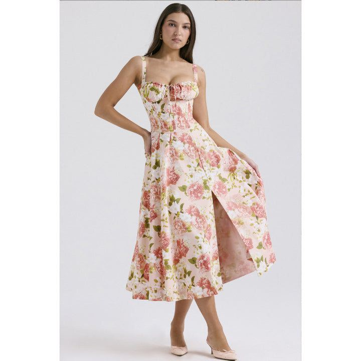 Damen Maxikleid mit floralem Design und elegantem Schlitz Echo Archiv