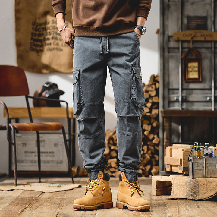 Herren Tapered Cargo-Joggerhose mit Kordelzug, verstärkten Knien und elastischen Bündchen Echo Archiv