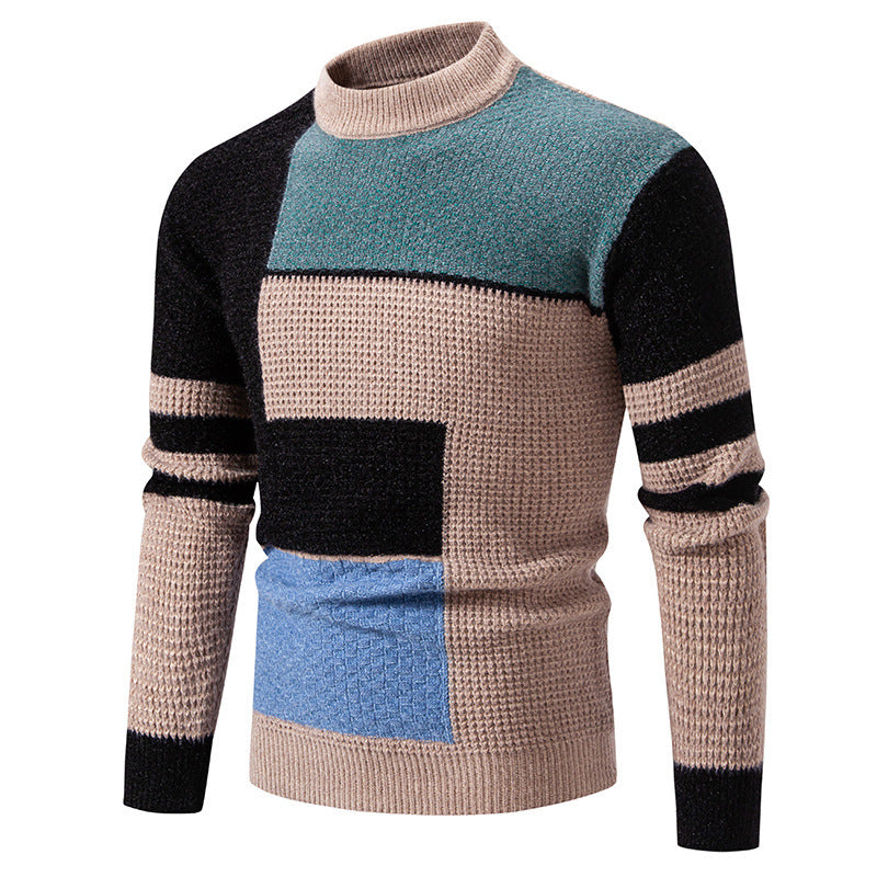 Herren modischer Pullover mit strukturiertem Farbblockdesign Echoarchiv