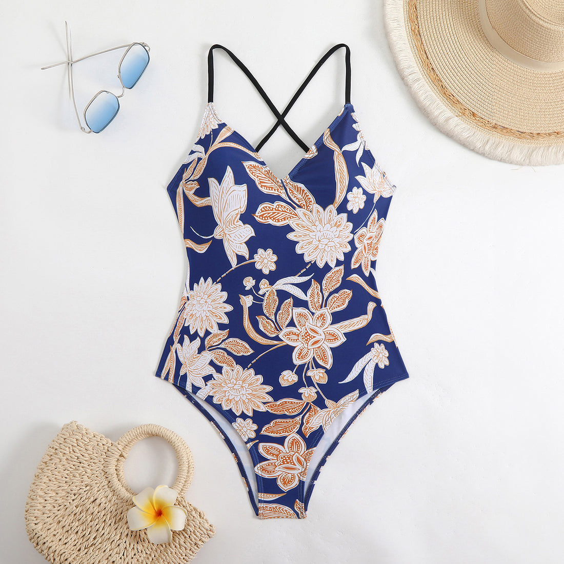 Damen Triangel-Bikini mit verspieltem Karomuster und schmalen Bindebändern – Maréssa