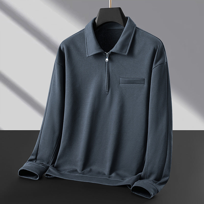 Herren Polo‑Sweatshirt mit halbem Reißverschluss und wärmendem Fleece-Innenfutter Echo Archiv