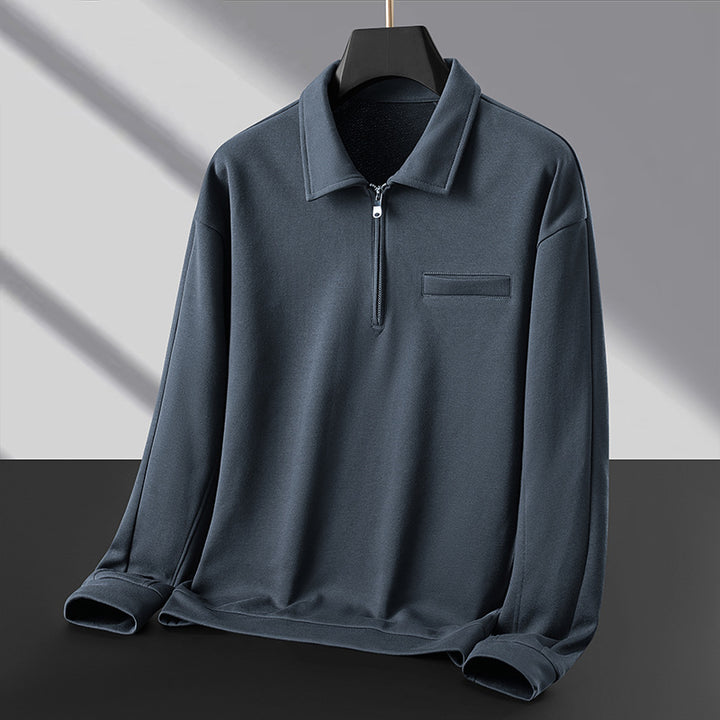 Herren Polo‑Sweatshirt mit halbem Reißverschluss und wärmendem Fleece-Innenfutter Echo Archiv