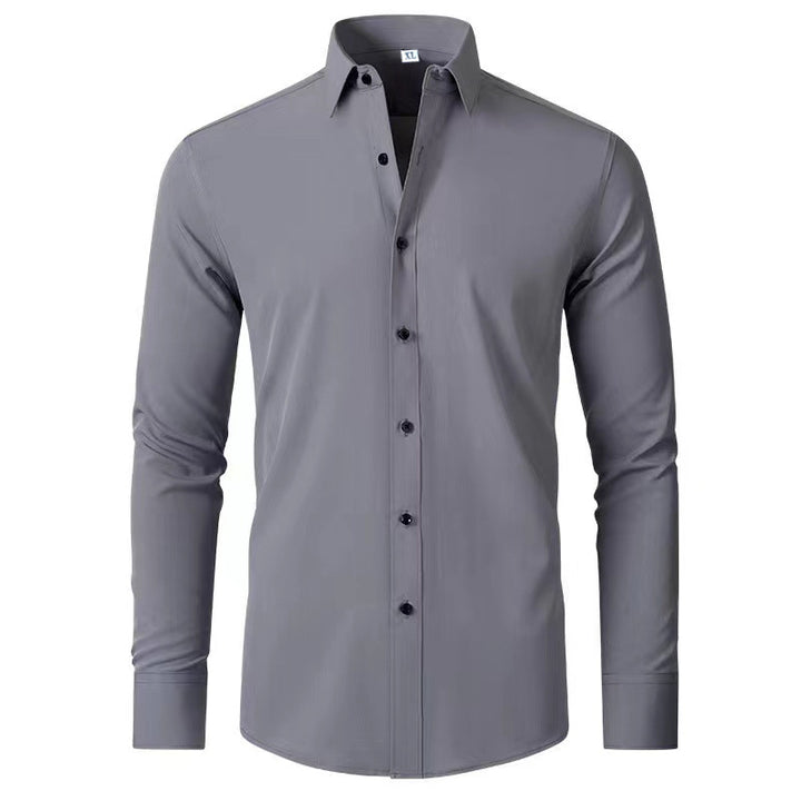 Herren Langarmhemd mit elegantem Schnitt und stilvollen Knopfdetails Echoarchiv