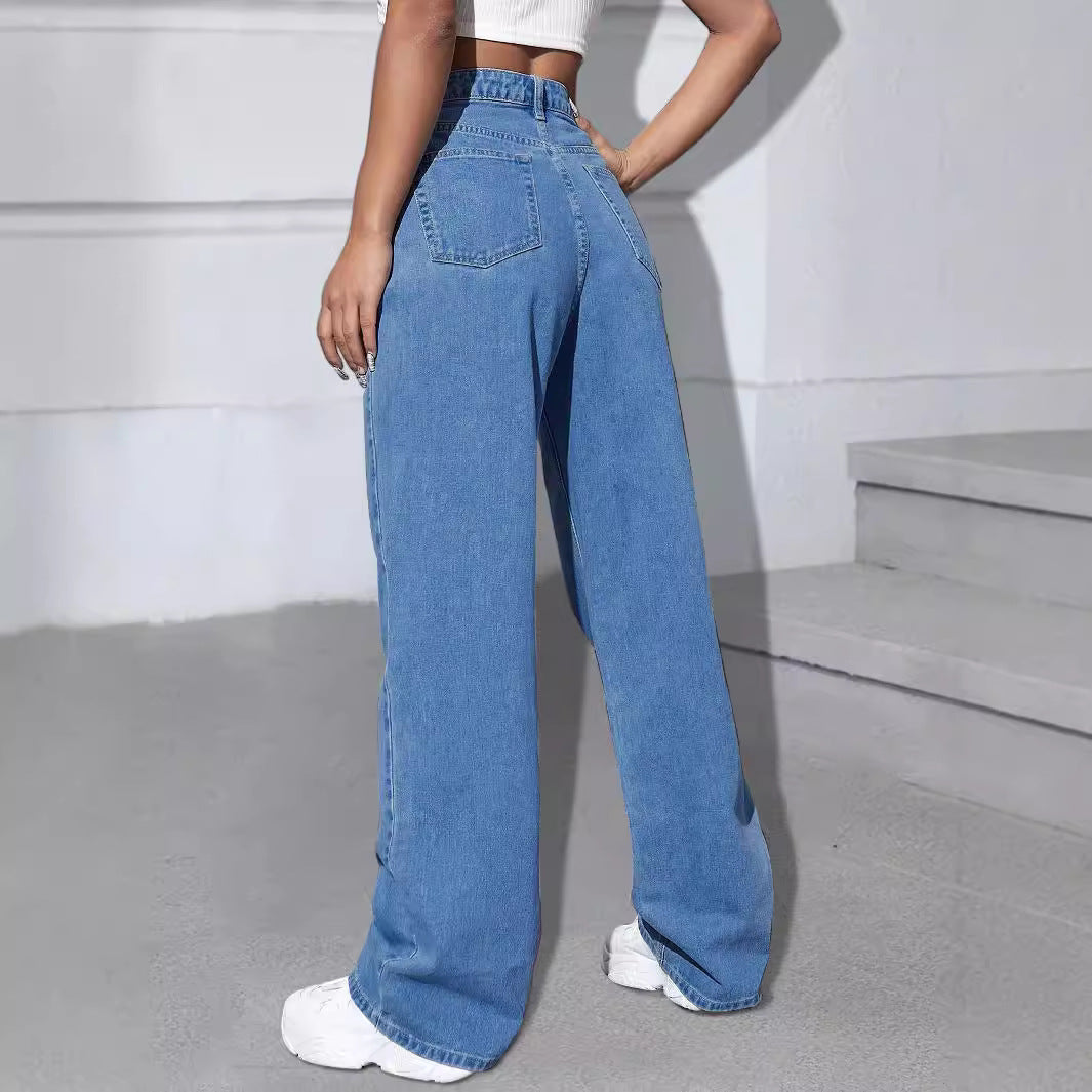 Damen Weite Jeanshose mit Schmetterlings-Print Echo Archiv