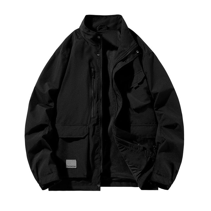 Herren Leichte Utility-Fieldjacke mit Stehkragen, Mehrfach-Taschen und atmungsaktivem Meshfutter Echo Archiv