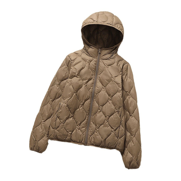 Damen Gesteppte Kapuzenjacke mit organischer Tropfensteppung und komprimierbarer Thermofüllung Echoarchiv