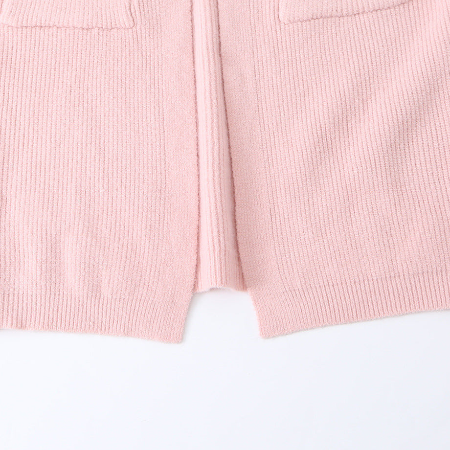Damen Langer Oversize Strickcardigan mit aufgesetzten Taschen Echoarchiv