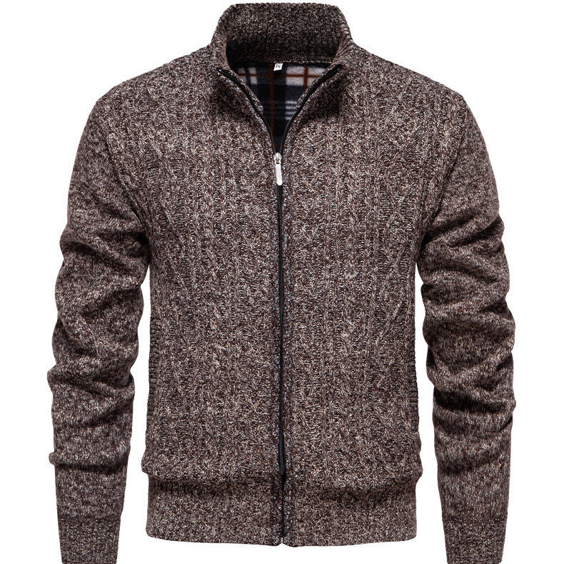 Herren Strickjacke mit hohem Kragen und Reißverschluss Echoarchiv