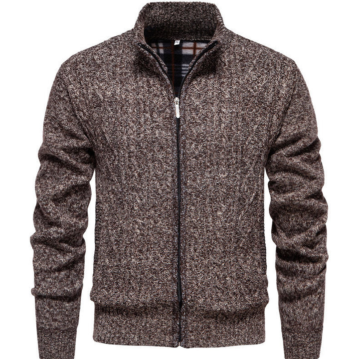 Herren Strickjacke mit hohem Kragen und Reißverschluss Echoarchiv