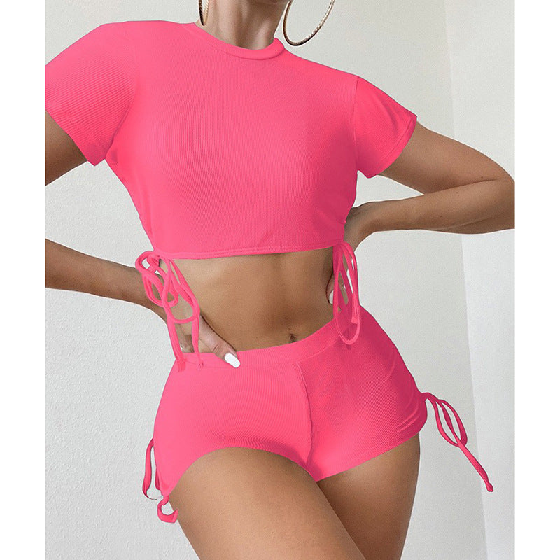Damen Crop-Top und Shorts Set Echo Archiv