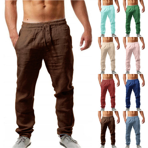 Herren luftige Leinenhose im relaxed Fit mit praktischem Kordelzug Echoarchiv