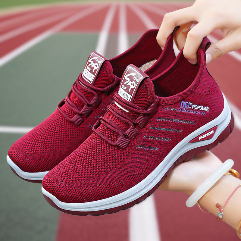 Damen nan leichte gestrickte Freizeitsneaker mit elastischem Schnellzug-Kordelsystem und stoßdämpfender EVA-Sohle Echo Archiv