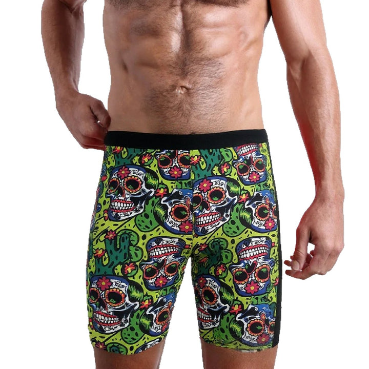 Herren Badeshorts mit kreativem Totenkopf-Design und elastischem Bund Echo Archiv