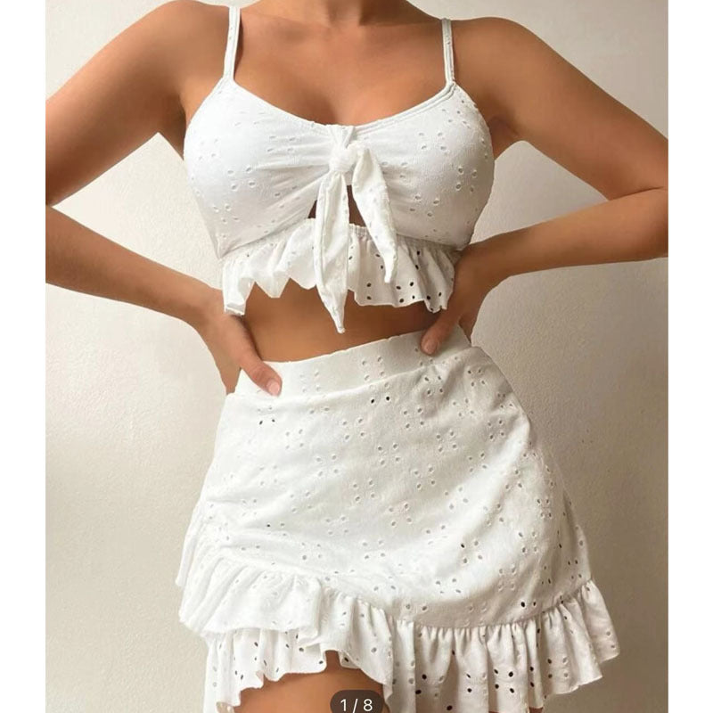 Damen Crop-Top und Rüschenshort Set Echo Archiv