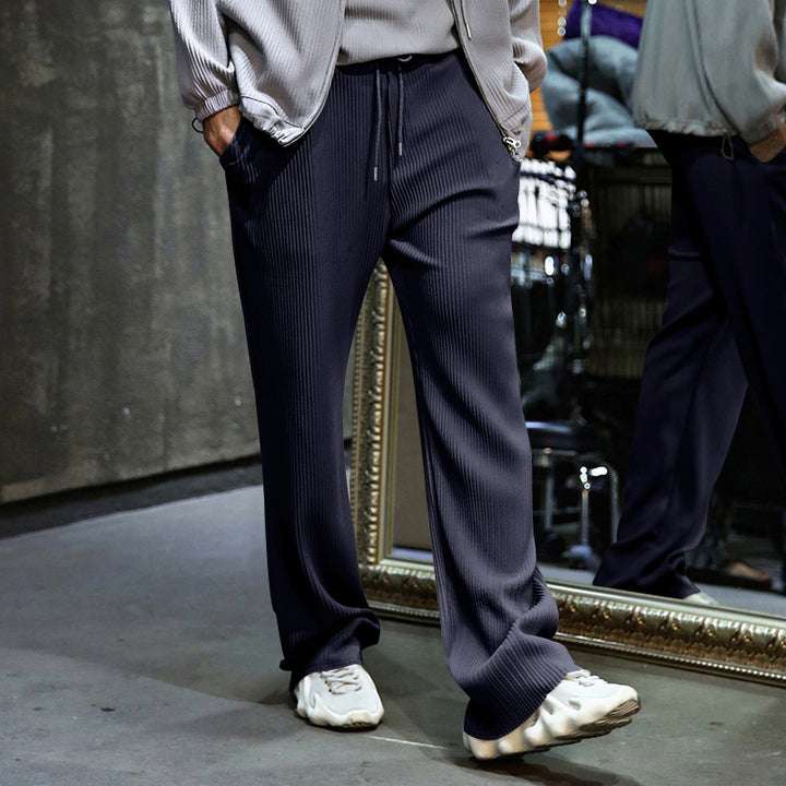 Herren nan locker geschnittene Plissee-Hose mit Tunnelzug und weitem Bein Echo Archiv