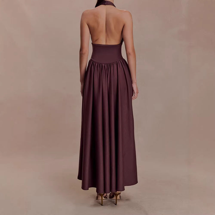 Damen Halter-Ausschnitt Maxikleid mit figurbetonter Silhouette Echo Archiv