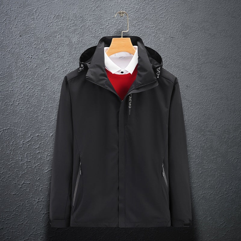 Herren Funktionale Wind- und Wetterjacke Echo Archiv